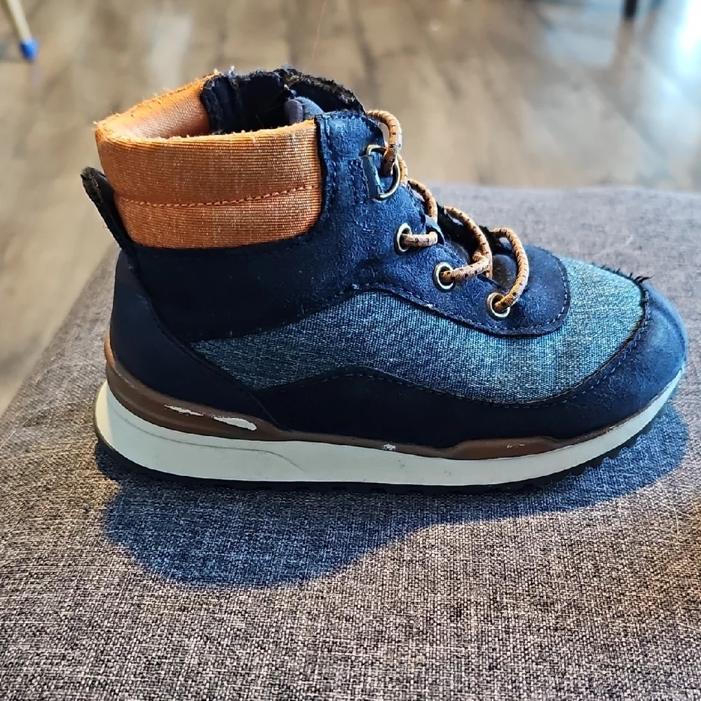 Old Navy Kids Boots slip On Zippers Size 9 Blue Brown Toddler Kids Outdoor